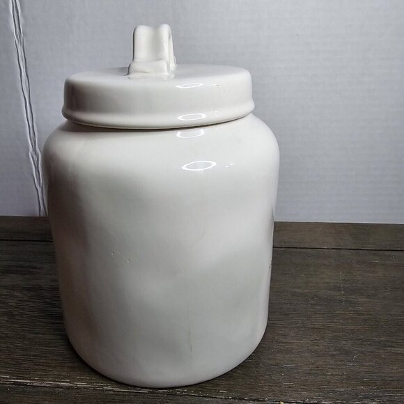 Rae Dunn Artisan I Believe In Celebration Birthday Canister Chubby Large HTF - Picture 8 of 13